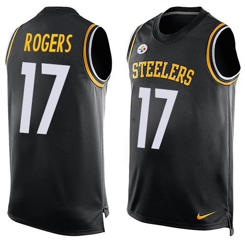 Men's Limited Eli Rogers Nike Jersey Black - #17 Player Name & Number Tank Top NFL Pittsburgh Steelers